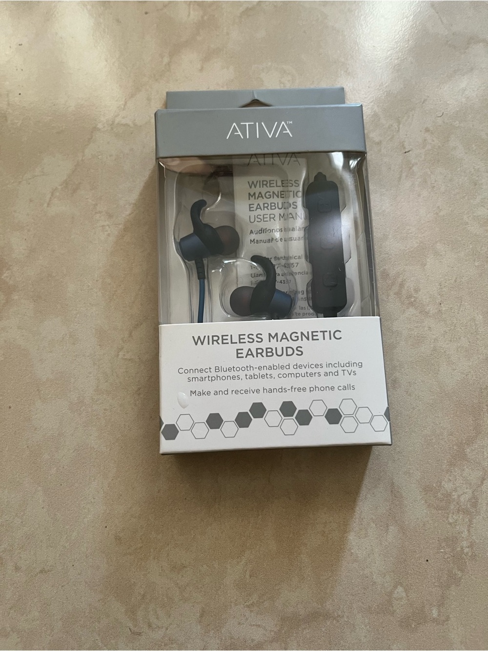 Ativa Wireless Magnetic Earbuds in Black and Blue